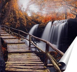   Постер Осенний водопад