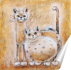   Постер Кошка и кот