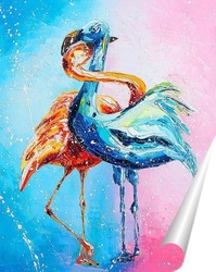   Постер Влюблённые фламинго