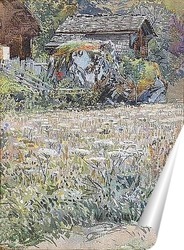   Постер Цветочная поляна в сельской местности