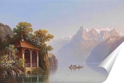   Постер Часовня на берегу озера Люцерн
