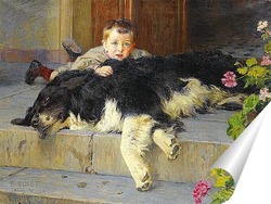   Постер Мальчик с собачкой