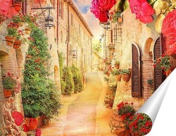   Постер Аллея с цветами