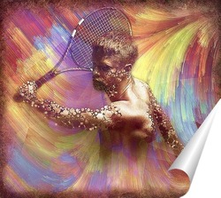   Постер Теннисист и радуга