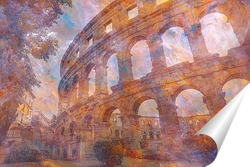   Постер Древняя арена в городе Пула, Хорватия