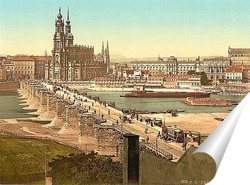   Постер Старый город, Дрезден, Саксония, Германия 1890-1900 гг