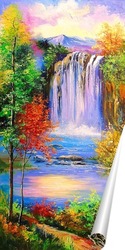   Постер Горный водопад