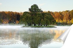  туман на озере