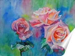   Постер Акварельные розы
