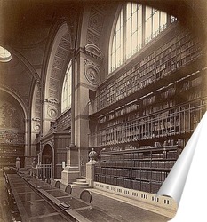   Постер Читальный зал Императорской библиотеки. Париж II. 1870.