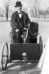   Постер  Генри Форд в своём автомобиле,1896г.