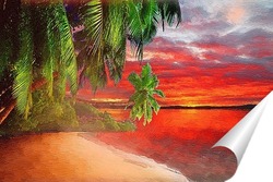   Постер тропический закат