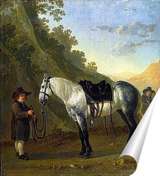  Постер Мальчик с серой лошадью