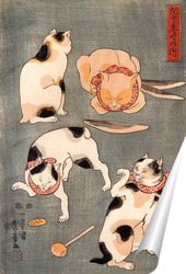   Постер Четыре кошки в разных позах