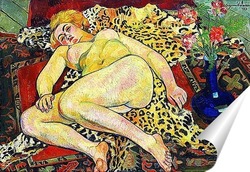   Постер Обнаженная Катерина на тигровой шкуре