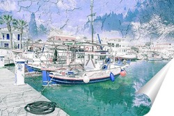   Постер Рыболовные суда в порту Ликсури