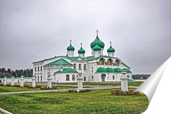  Главный храм Тихвинского монастыря.Вид сбоку.