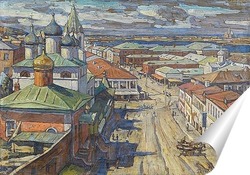   Постер Вид на церковь Святого Иоанна Крестителя от Рождественской улицы, Нижний Новгород