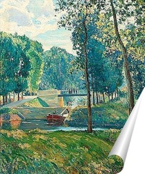   Постер Канал дю Миди, летний пейзаж.