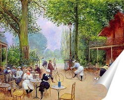  Уличная сцена с элегантной леди.