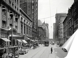   Постер Мэдисон-стрит, отель Бревурт и оперный театр Ла Саль, 1910