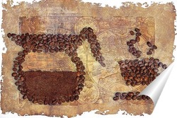   Постер Картина из зерен кофе