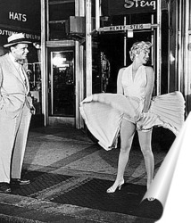   Постер Мерелин Монро в развевающейся юбке.