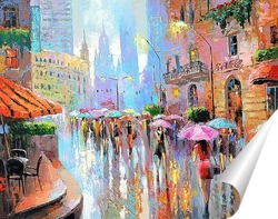   Постер Дождливый город