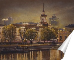  Вечерний Екатеринбург, вид на дом Севастьянова
