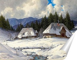   Постер Зимний пейзаж в Шварцвальде