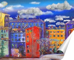   Постер Цветные дома Санкт-Петербурга