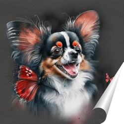  Постер Собака - бабочка арт (3)
