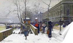   Постер Лувр под снегом