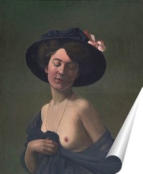   Постер Женщина в черной шляпе