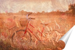   Постер Велосипед в поле