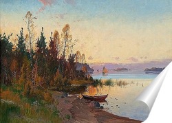   Постер Закат над озером