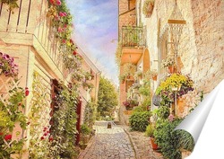   Постер Цветочный переулок в Италии