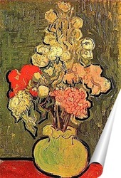  Постер Натюрморт с вазой роз Мальвы