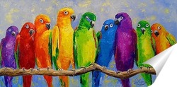   Постер Стая попугаев
