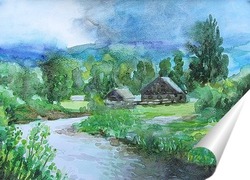   Постер Дождит