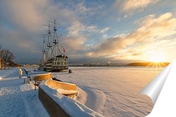  Зимний рассвет на Петровской набережной.