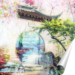   Постер Японский сад