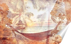  Постер Закат в тропиках