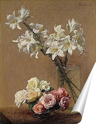   Постер Розы и лилии