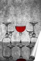  Натюрморт с красной смородиной и красным вином