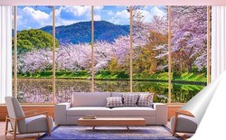   Постер Цветущий сад в Киото
