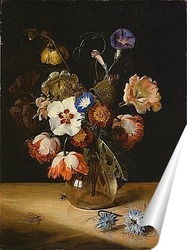   Постер Цветы в стеклянной вазе