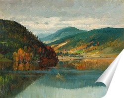   Постер Горный пейзаж в осенних красках