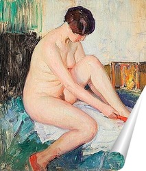   Постер Модель в красных туфлях