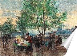   Постер Торговцы на берегу Сены, Париж
